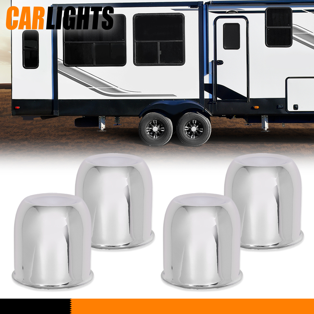 Snapklik.co : 4PCS 3.19 Hub 3.78 H Push Through Center Caps att Black For Trailers Trucks