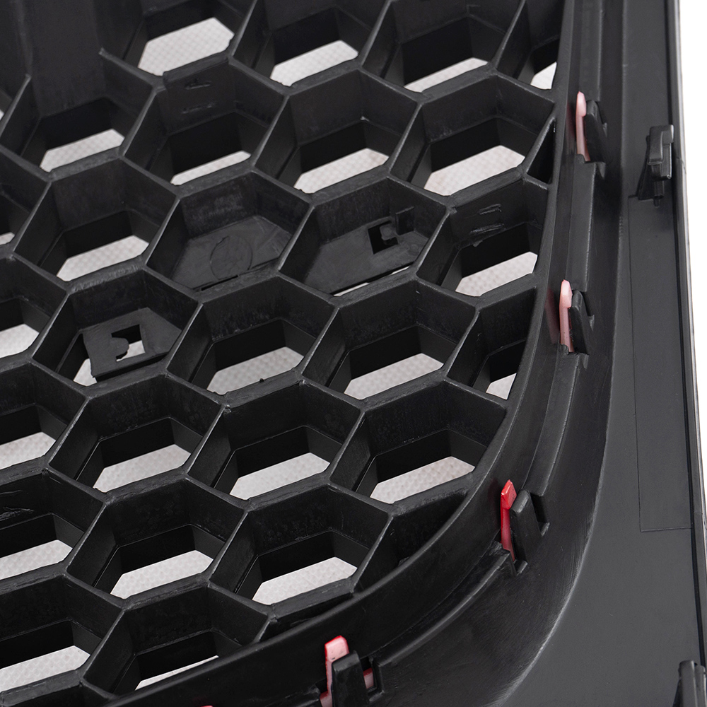 CROSSDESIGN Badgeless Mesh Grille For 2006-2009 VW MK5 Jetta/GLI/GTI - Gloss Black W/ Red Trim