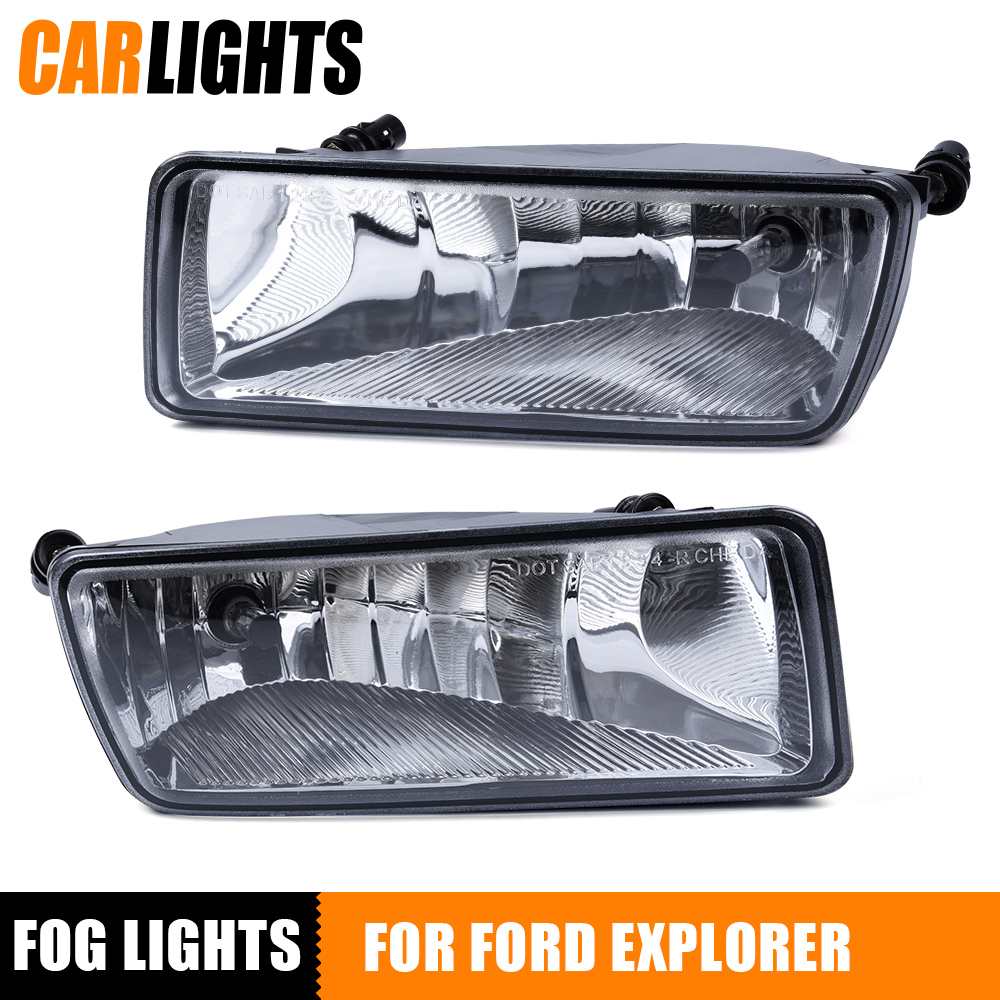 Carlights Bumper Fog Light Kit – Left & Right, Clear Lens, Fits Ford Explorer 2006-2010 (Direct Replacement)