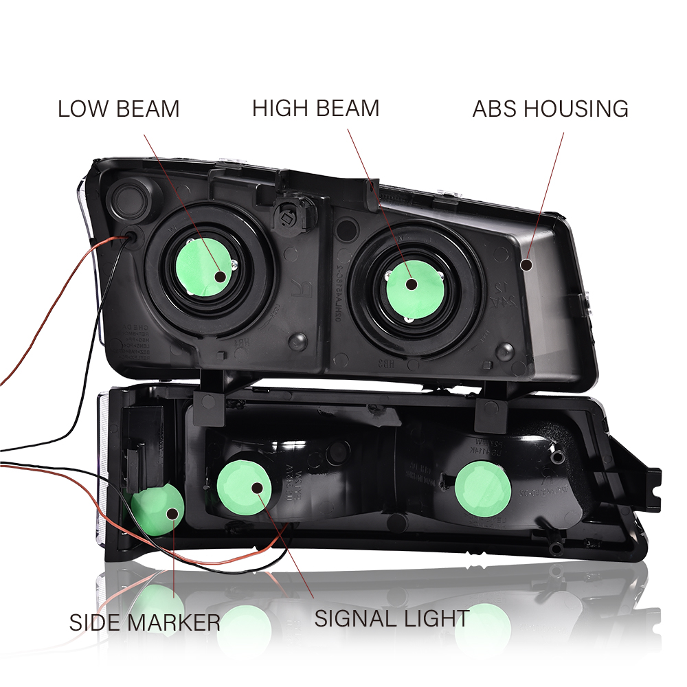 Smoke Headlight Assembly With LED DRL For Chevy Silverado Avalanche 2003-2006 | Auhead Motor
