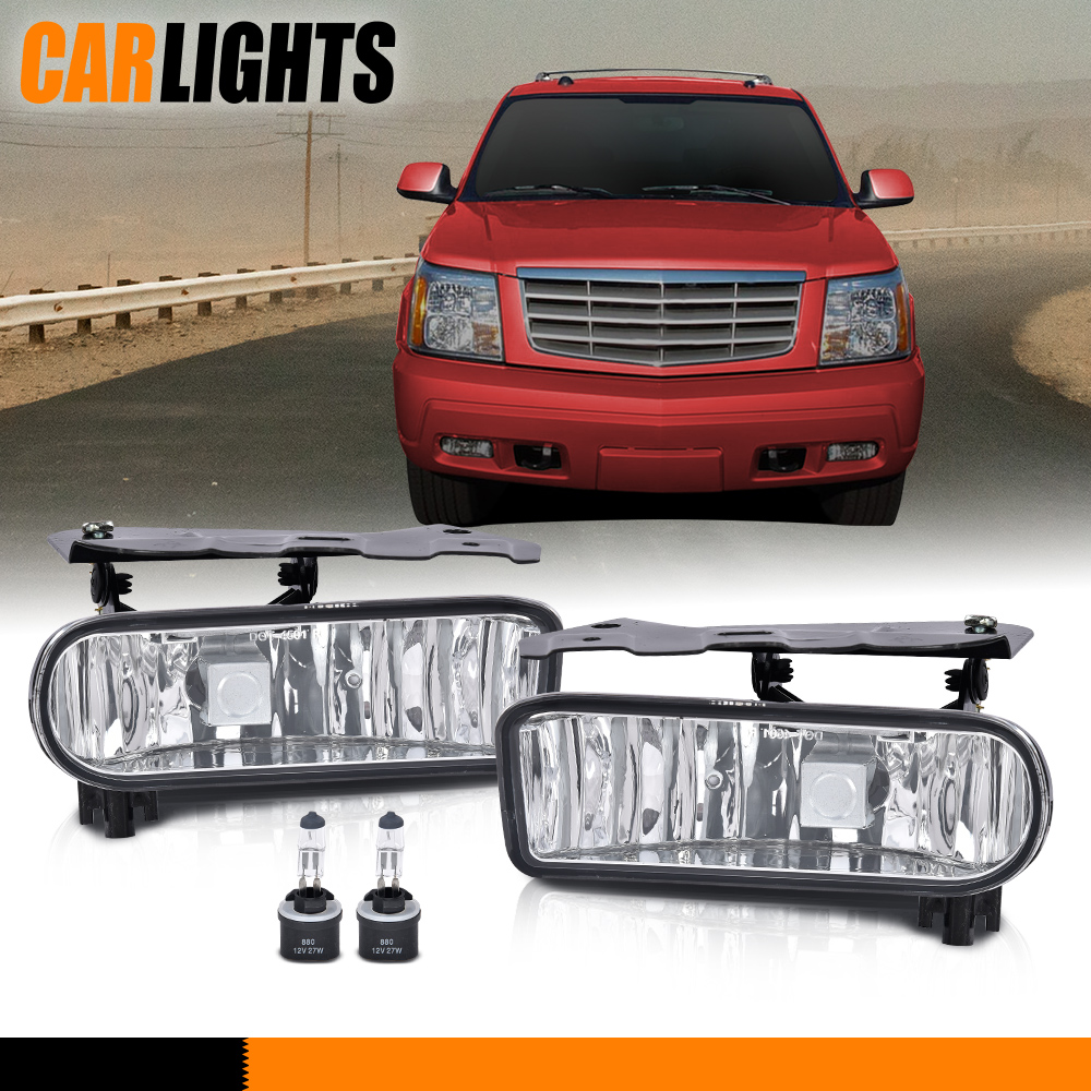 thumbnail image 2 of Pair Clear Front Fog Lights For 2002-2006 Cadillac Escalade - Direct Fit By Ylwspeed2000 2 of 6
