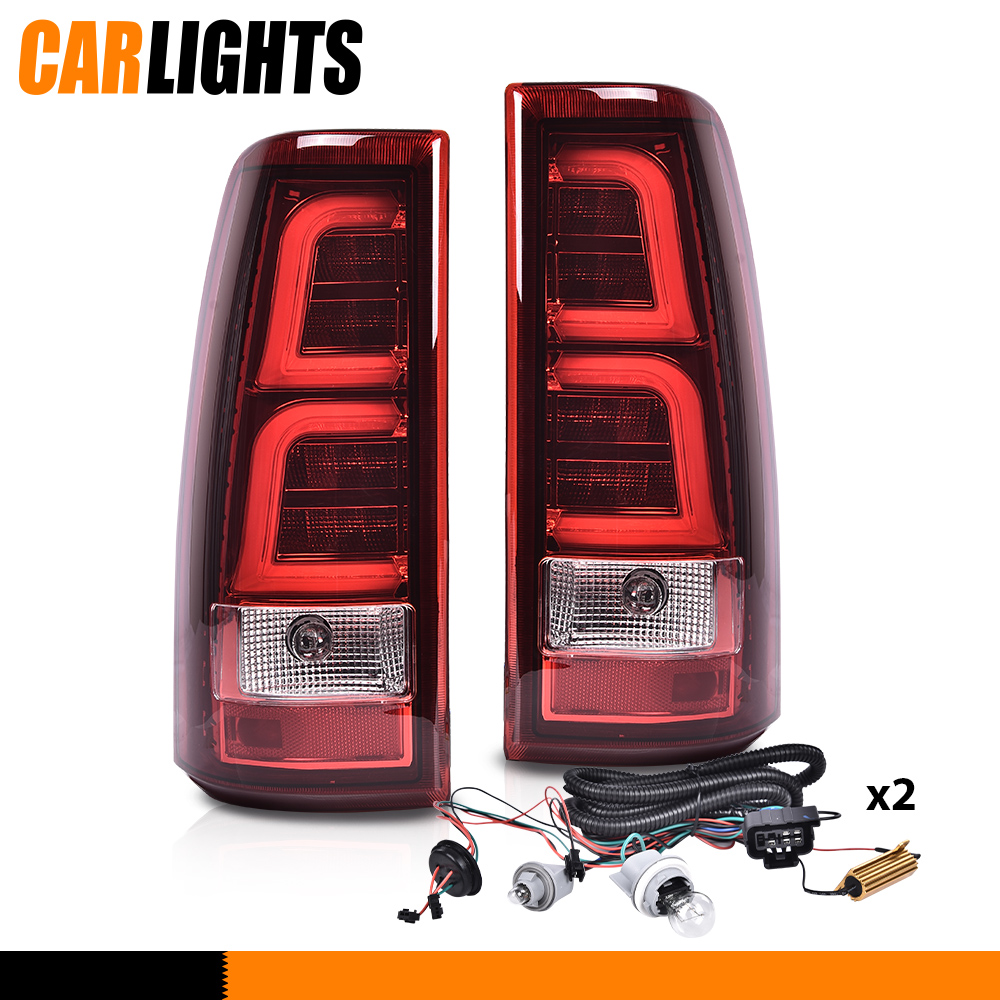 Smoke Lens LED Tail Lights For 1999-2006 Chevy Silverado – Pair With Harness
